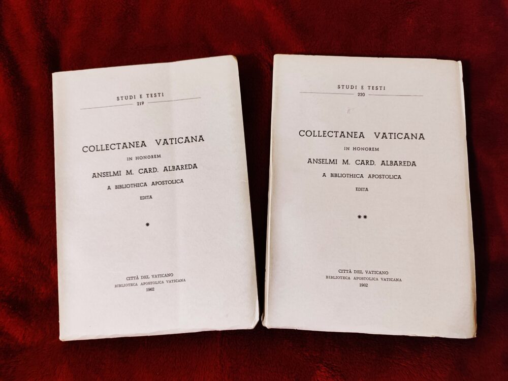 Collectanea Vaticana in honorem Anselmi M. Card. Albareda a Bibliotheca Apostolica edita (2 tomy) [1962]