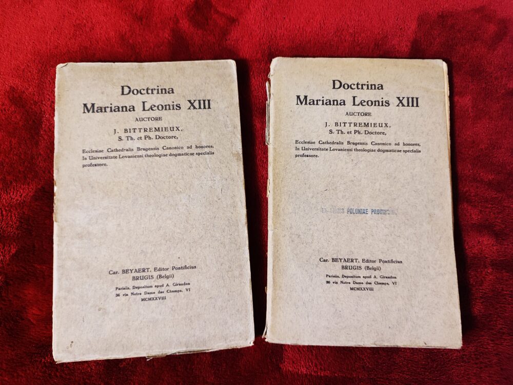 J. Bittremieux, "Doctrina Mariana Leonis XIII" ("Doktryna Maryjna Leona XIII") [1928]