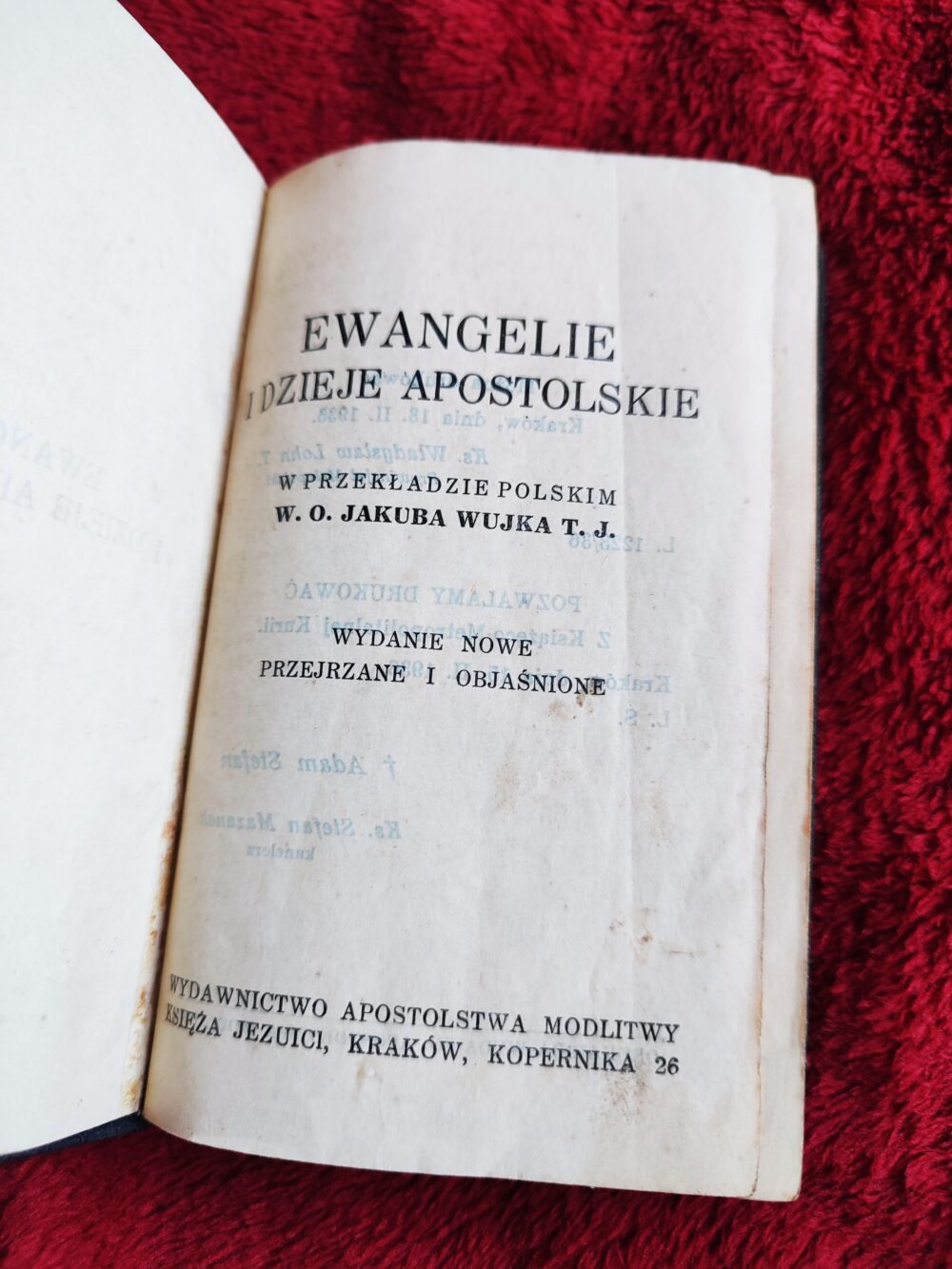 Ewangelie i Dzieje Apostolskie w przekładzie polskim W. O. Jakuba Wujka T. J. [1936]