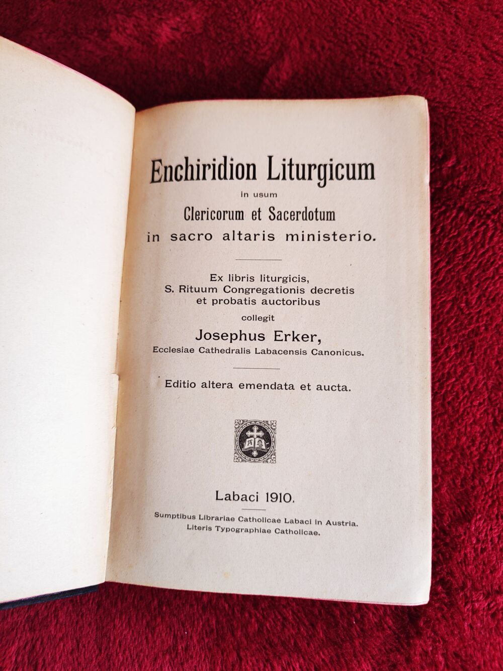 Josephus Erker, "Enchiridion Liturgicum" [1910] (2)