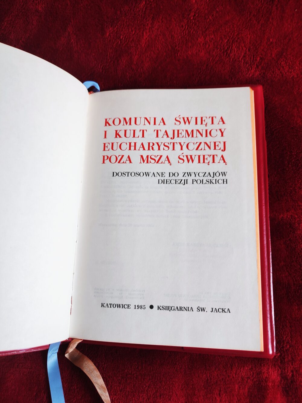 Komunia święta i kult tajemnicy eucharystycznej poza Mszą świętą [1985]