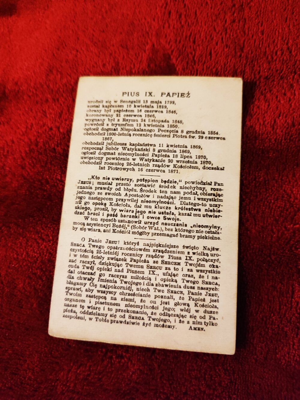 Obrazek z Papieżem Piusem IX (pamiątka 25. rocznicy panowania) - obrazek 2