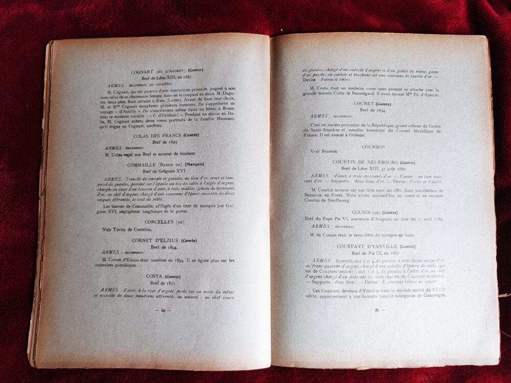 Jean de Bonnefon, "La Ménagerie du Vatican ou Le Livre de la Noblesse Pontificale" [1906] - obrazek 2