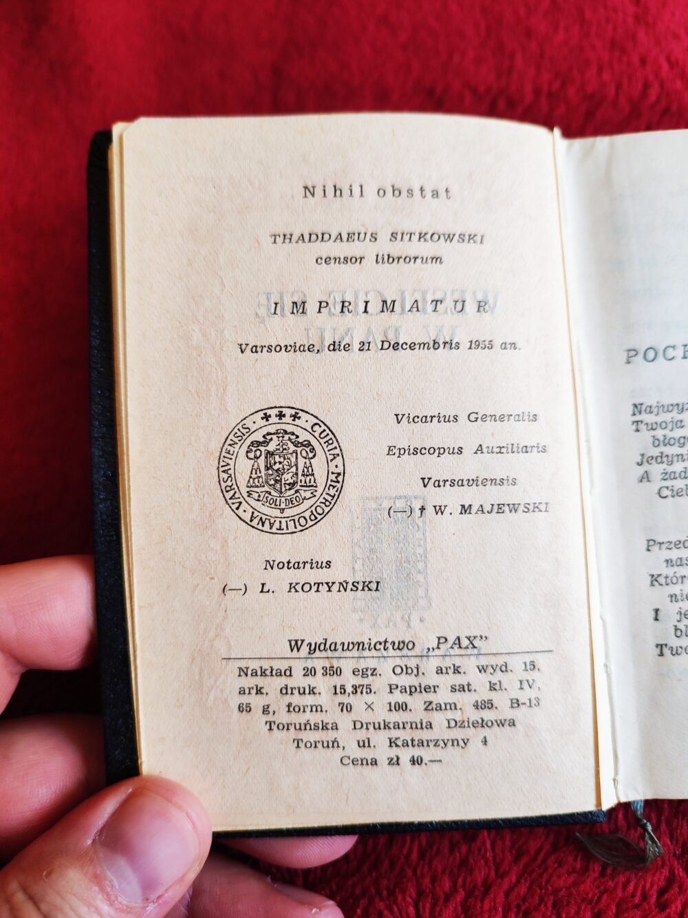 Modlitewnik katolicki "Weselcie się w Panu" [1955] - obrazek 2