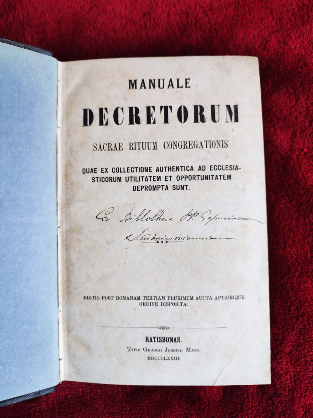 Pius Martinucci, "Manuale Decretorum Sacrae Rituum Congregationis" [1873]