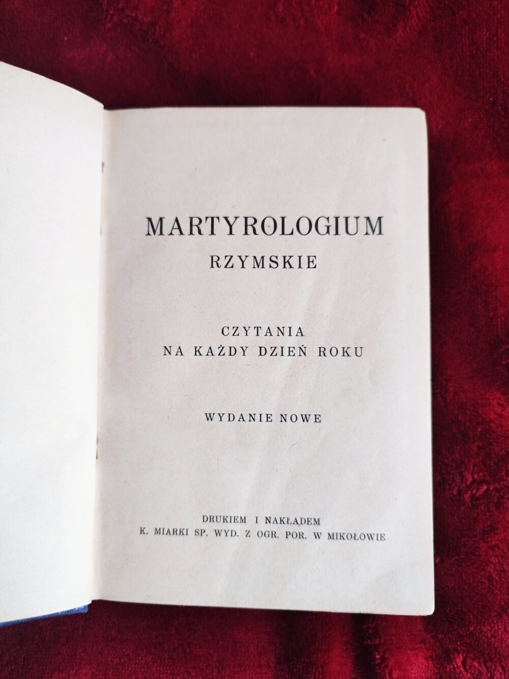 Martyrologium Rzymskie [1938] - obrazek 2