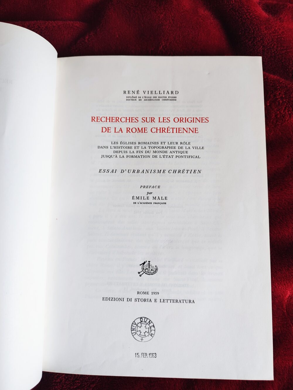 René Vieilliard, "Recherches sur les origines de la Rome chrétienne" [1959]