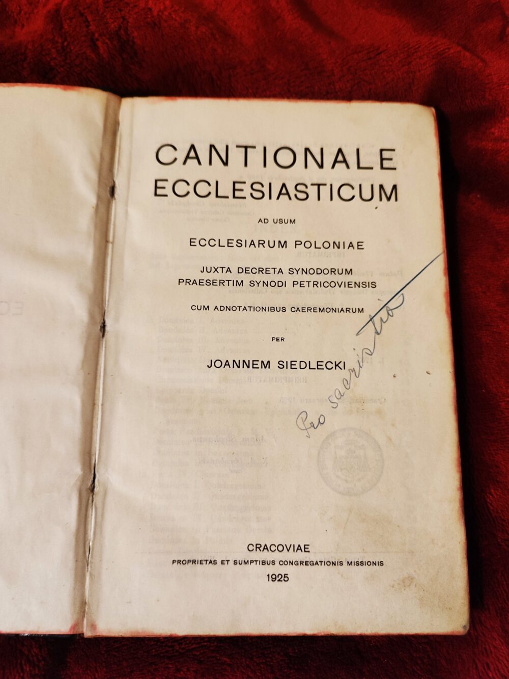 Cantionale Ecclesiasticum ad usum ecclesiarum Poloniae [1925]