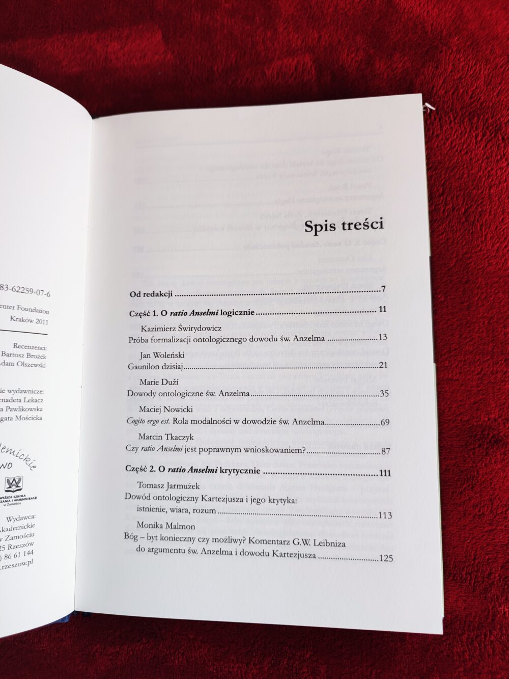Stanisław Wszołek (red.), "Dowody ontologiczne. W 900. rocznicę śmierci św. Anzelma" [2011] - obrazek 2