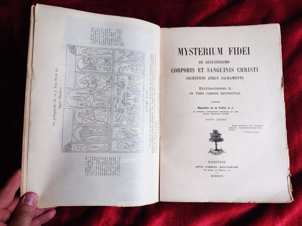 Mauricius de la Taille S. J., "Mysterium Fidei. De augistissimo Corporis et Sanguis Christi Sacrificio atque Sacramento" [1924] - obrazek 3