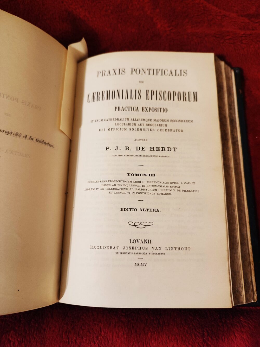 P. J. B. de Herdt, "Praxis pontificalis seu Caeremonialis Episcoporum practica expositio" (2 ed.) (3 tomy) [1904-1905] - obrazek 3