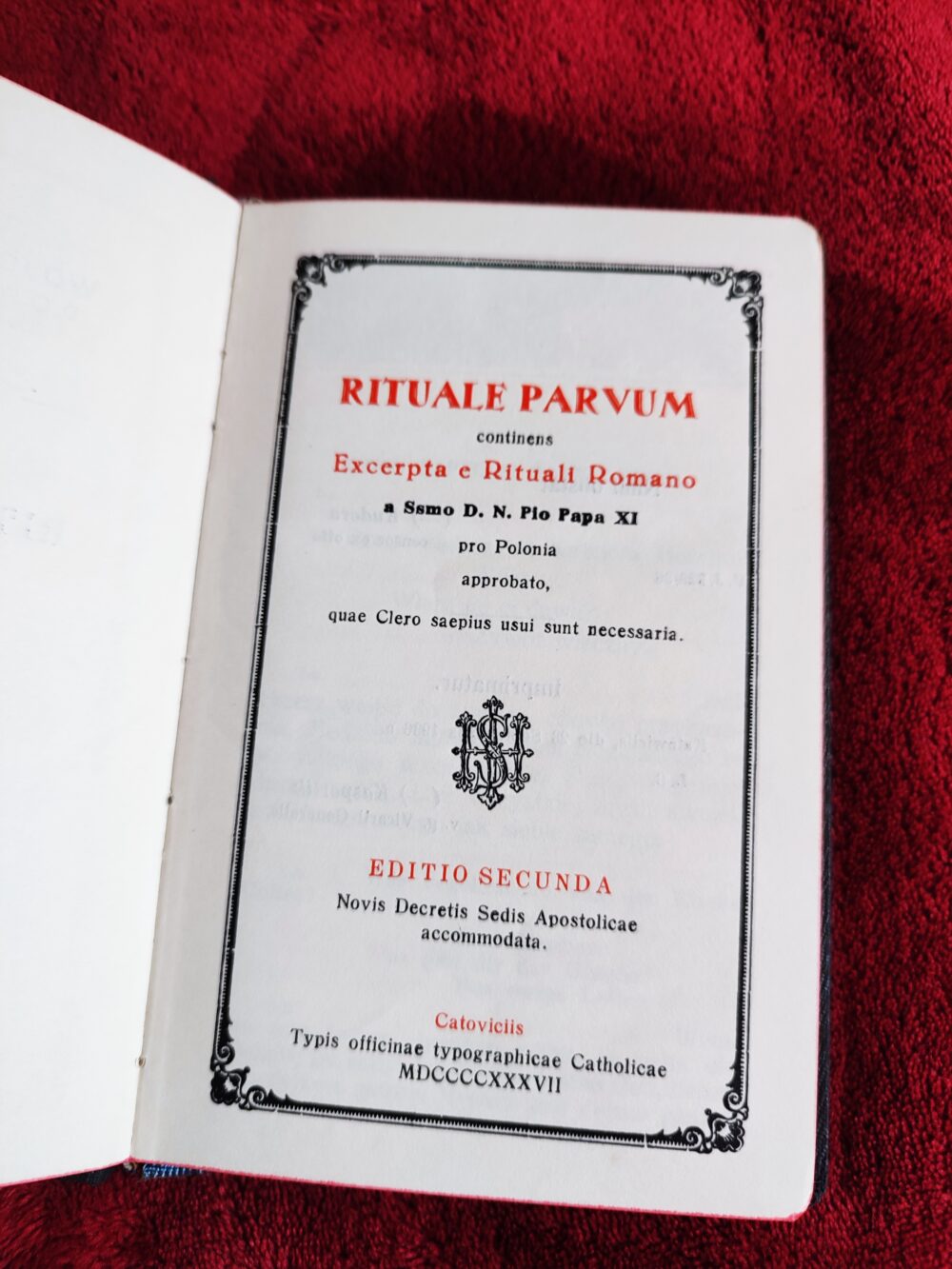 Rituale parvum (...) pro Polonia [1937]