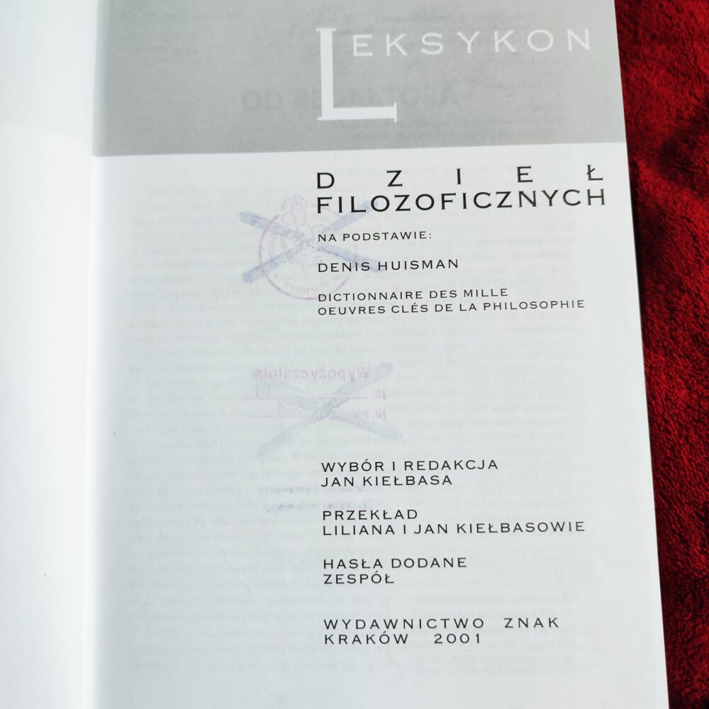 Jan Kiełbasa (red.), "Leksykon dzieł filozoficznych" [2001]