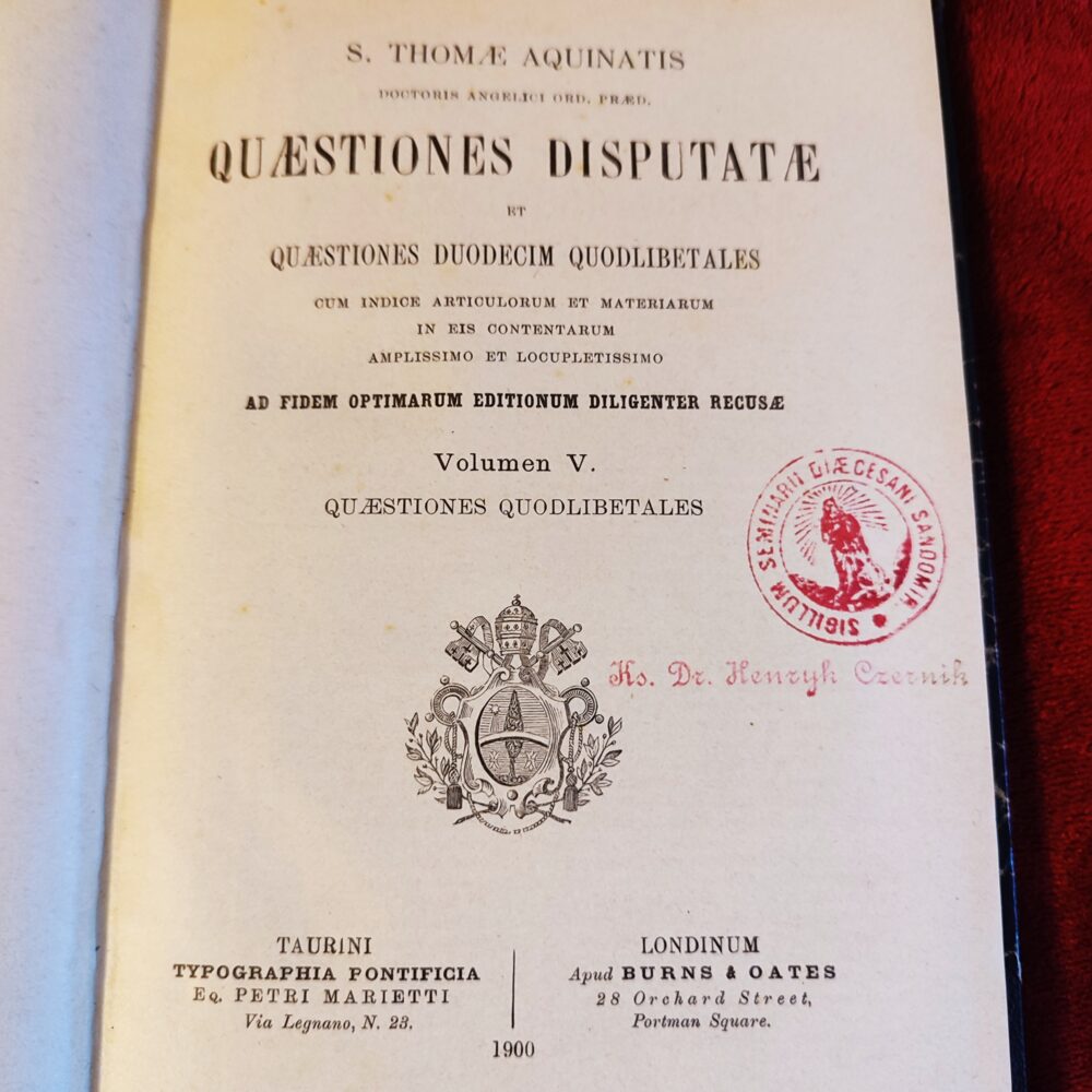 S. Thomae Aquinatis quaestiones duodecim quodlibetales [1900]