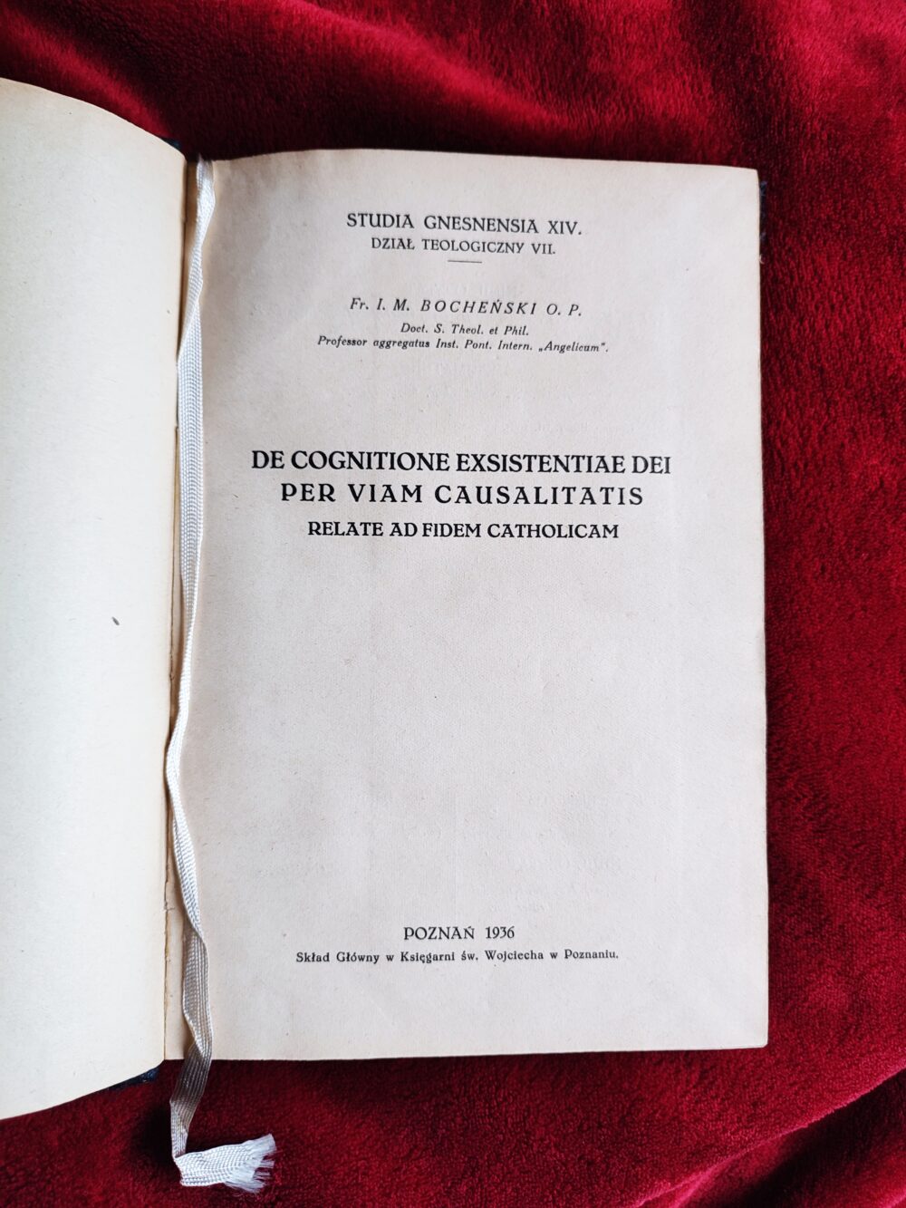 Fr. I. M. Bocheński O. P., "De cognitione existentiae Dei per viam causalitatis relate ad fidem catholicam" [1936]