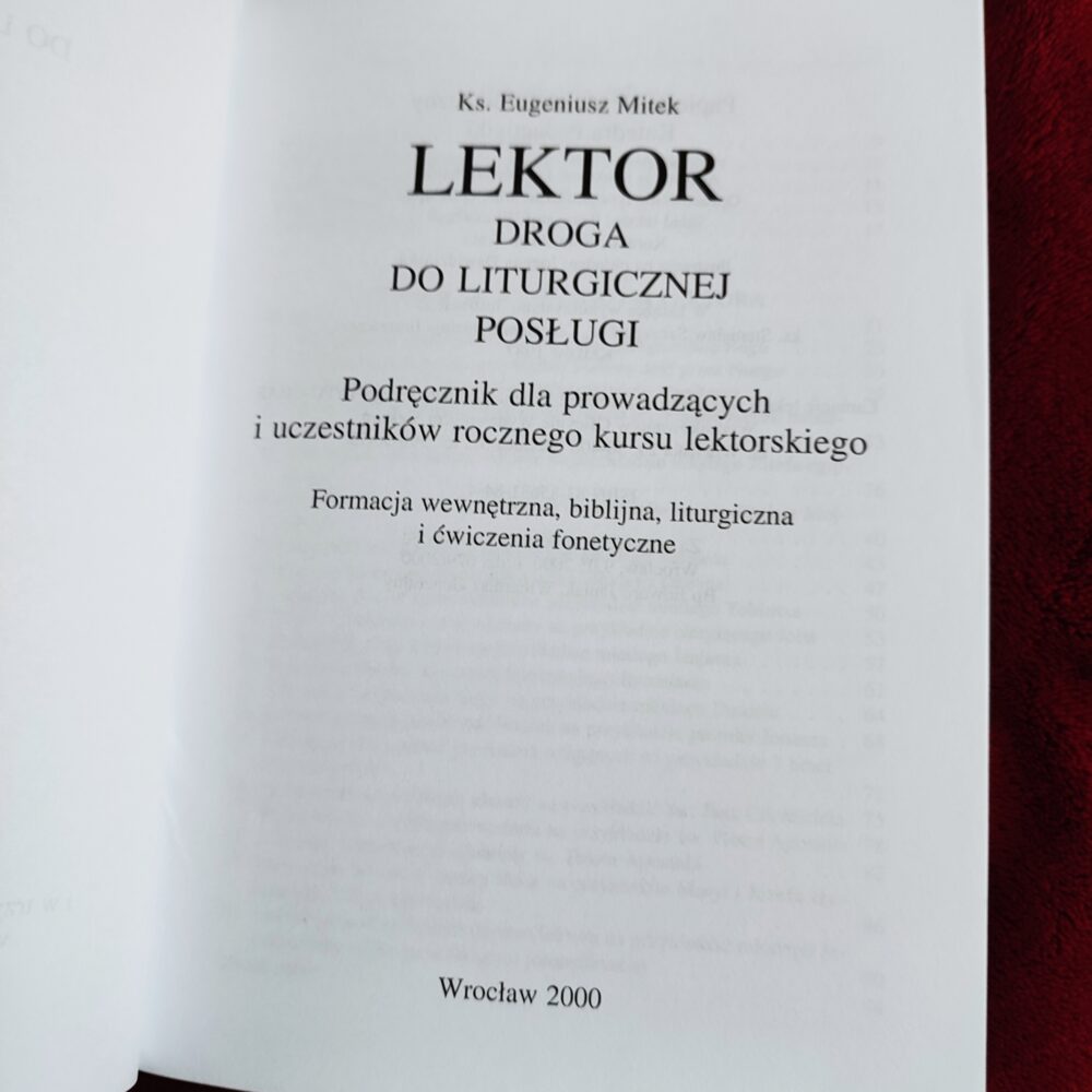 Ks. Eugeniusz Mitek, "Lektor. Droga do liturgicznej posługi" [2000]