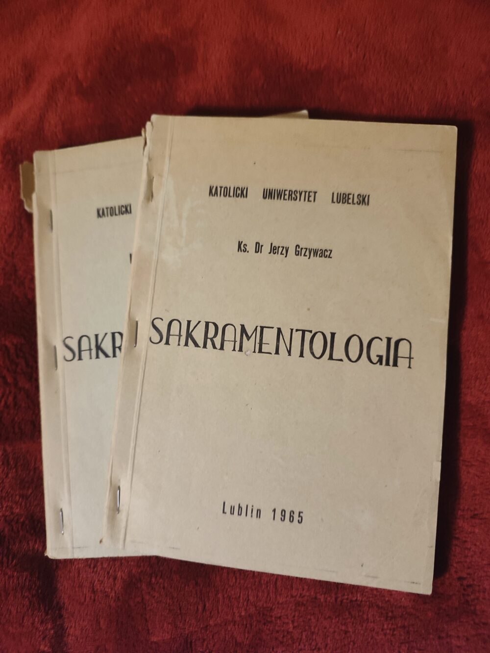 Ks. Dr Jerzy Grzywacz, "Sakramentologia" [1965]