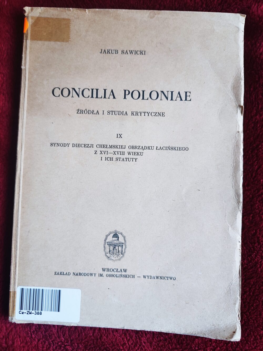 Jakub Sawicki, "Concilia Poloniae. Źródła i studia krytyczne" [1957]