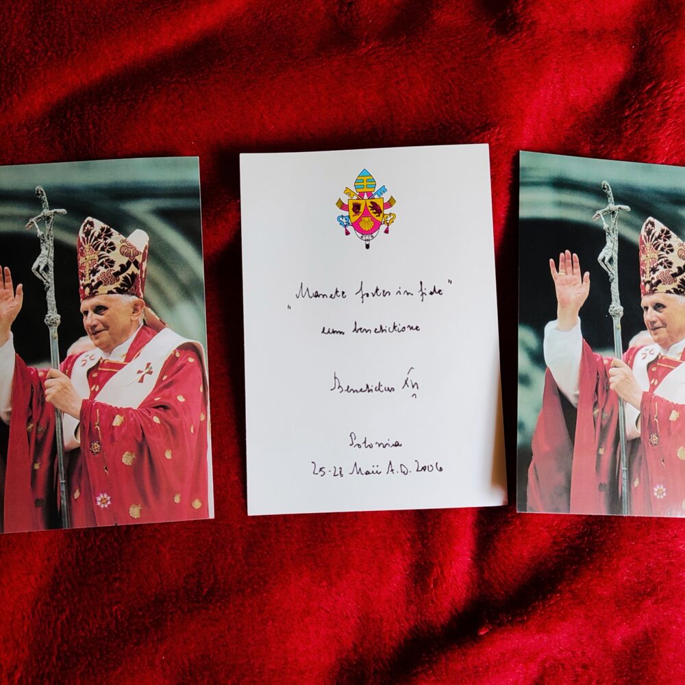 Oficjalny watykański obrazek z okazji Pielgrzymki Papieża Benedykta XVI do Polski w 2006 roku