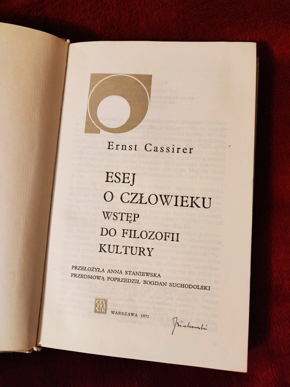 Ernst Cassirer, "Esej o człowieku. Wstęp do filozofii kultury" [1971]