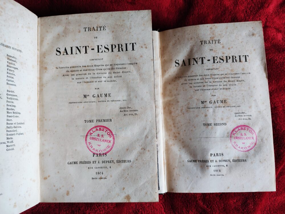 Mgr Gaume, "Traité du Saint-Esprit" (2 t.) [1864] - obrazek 4