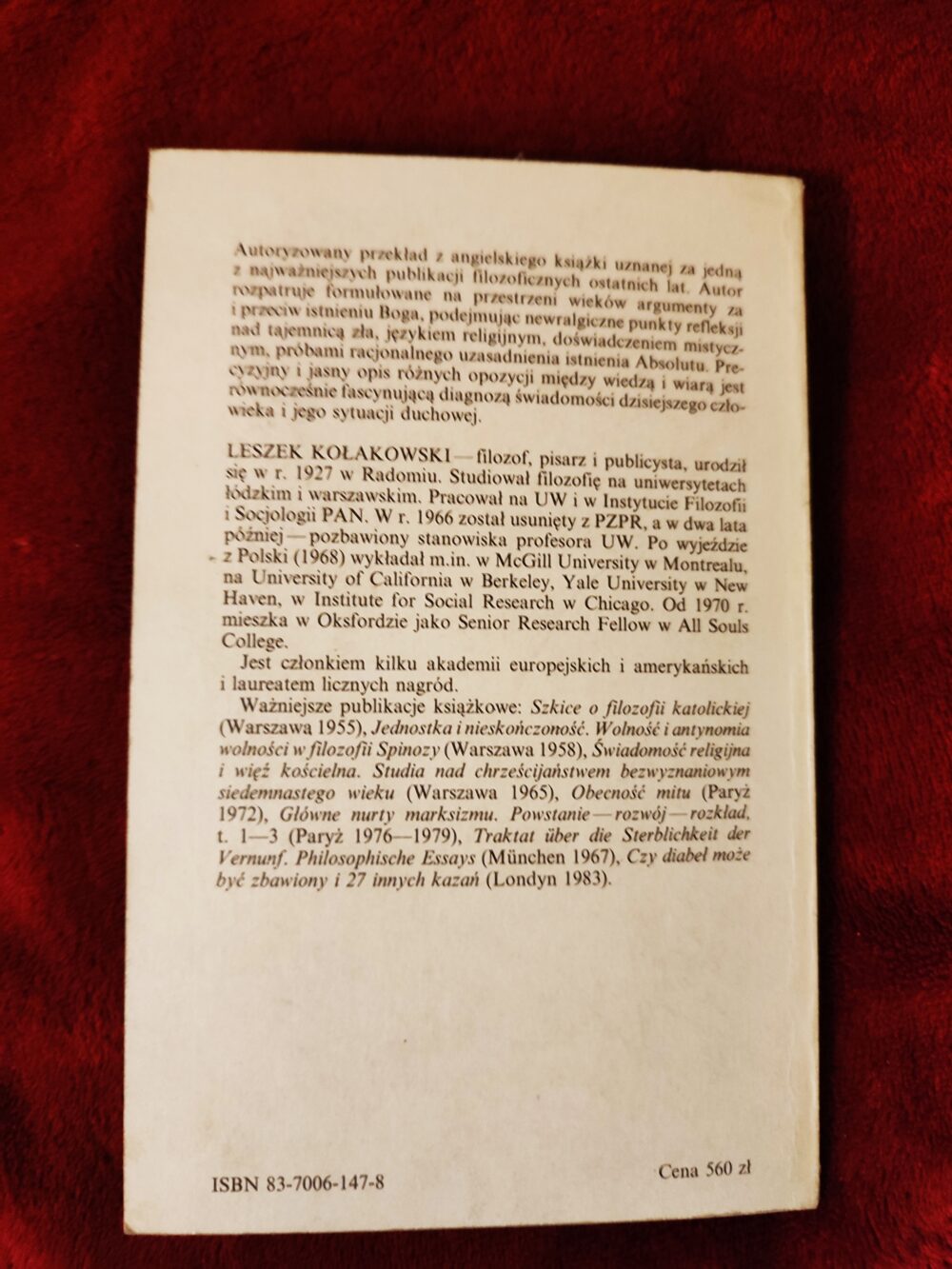 Leszek Kołakowski, "Jeśli Boga nie ma. O Bogu, Diable, Grzechu i innych zmartwieniach tak zwanej filozofii religii" [1988] - obrazek 3