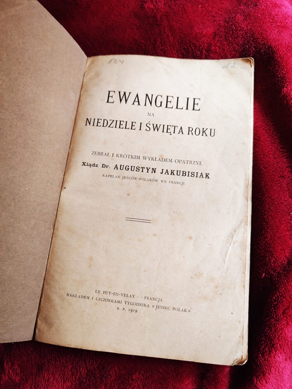 Xiądz Dr. Augustyn Jakubisiak, "Ewangelie na Niedziele i Święta roku" [1919]