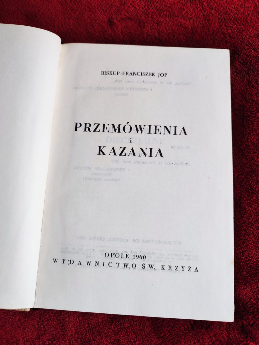 Biskup Franciszek Jop, "Przemówienia i kazania" [1960]