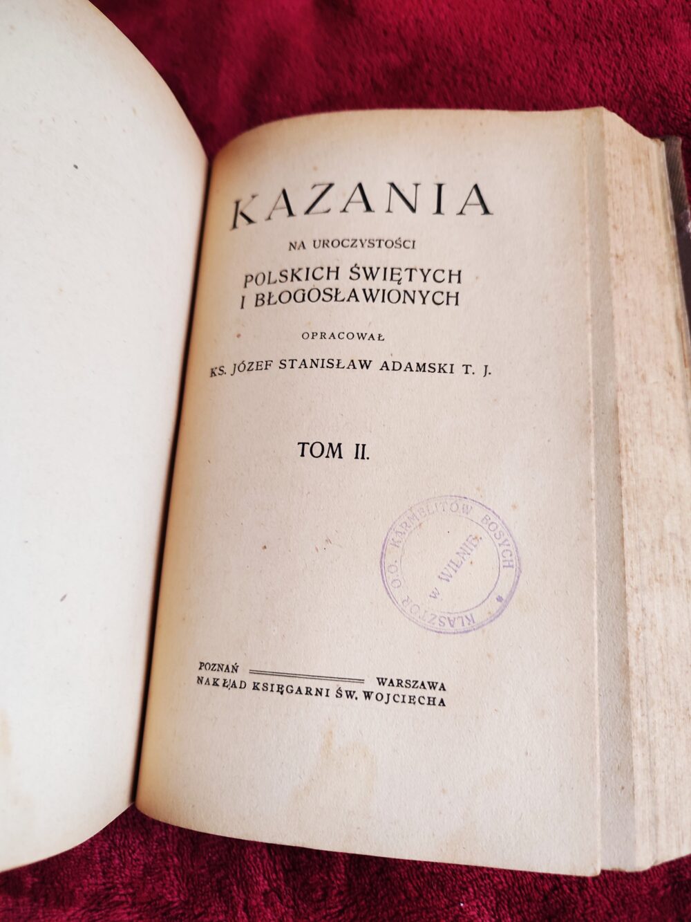 Ks. Józef Stanisław Adamski T. J., "Kazania na uroczystości polskich świętych i błogosławionych" (2 t.) [1919] - obrazek 2