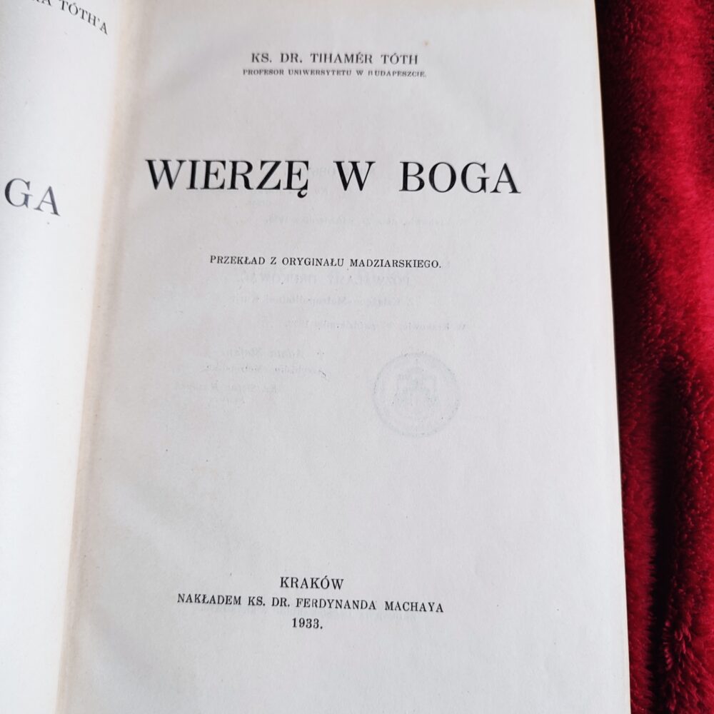 Tihamér Tóth, "Wierzę w Boga" [1933]