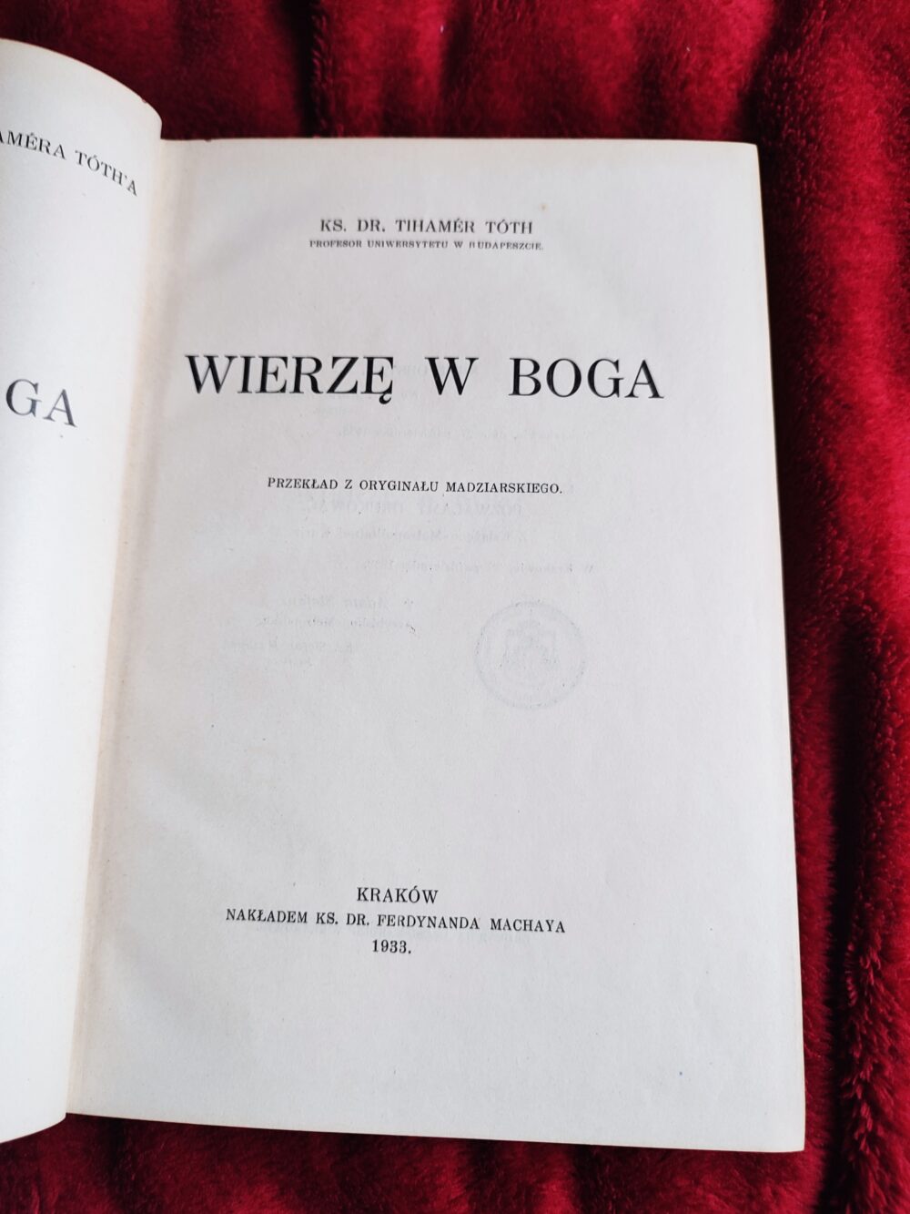 Tihamér Tóth, "Wierzę w Boga" [1933]