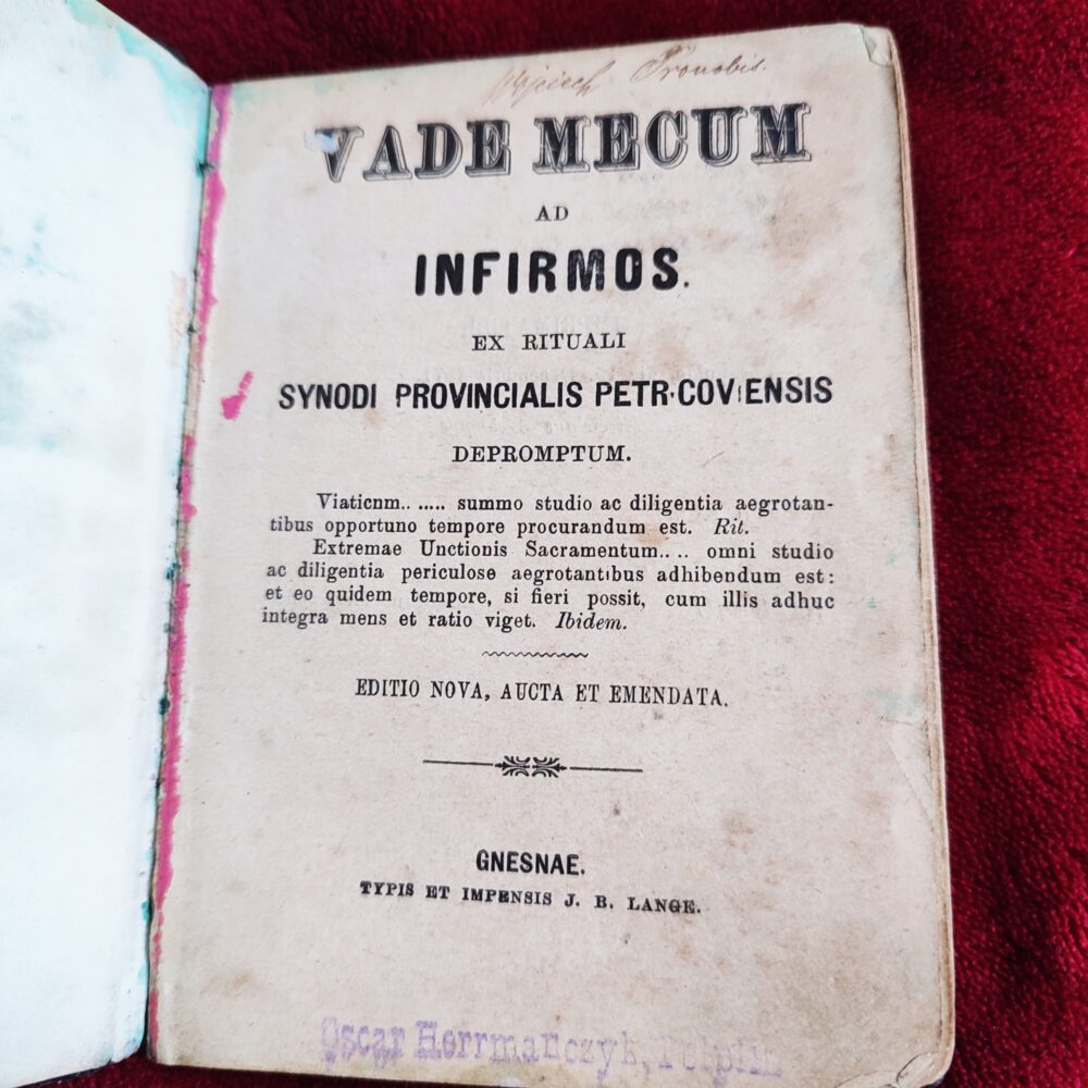 Vade mecum ad infirmos ex Rituali Synodi Provincialis Petrcoviensis depromptum [1871]