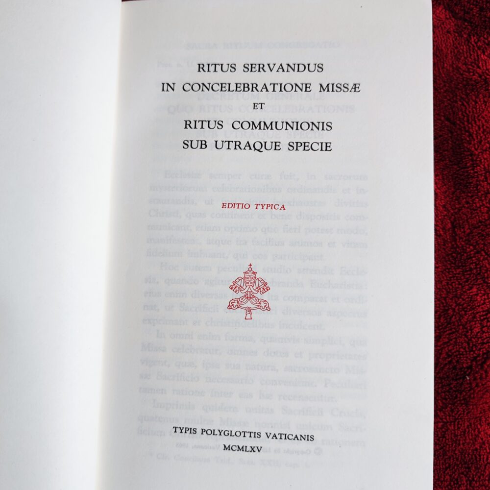 Ritus servandus in concelebratione Missae et Ritus Communionis sub utraque specie [1965]