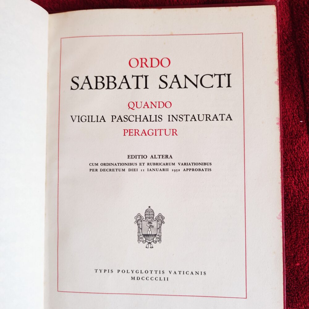 Ordo Sabbati Sancti quando Vigilia Paschalis instaurata peragitur [1952]