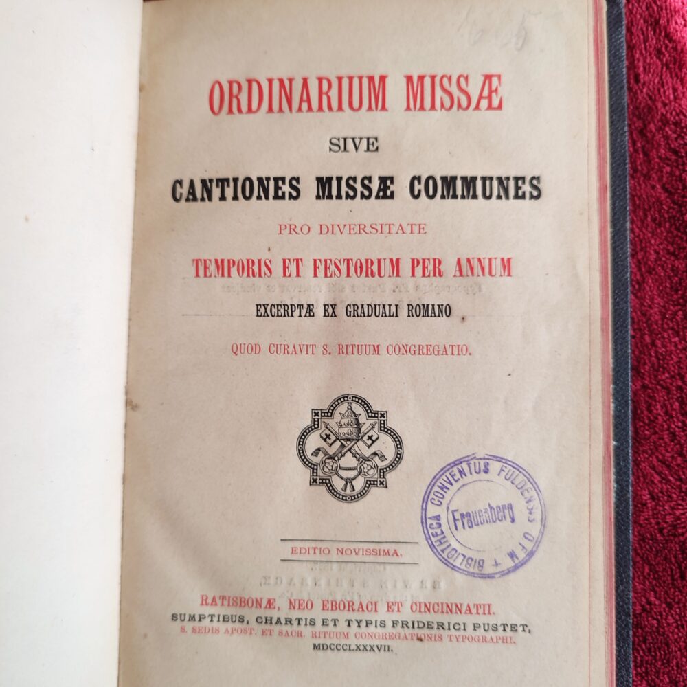 Ordinarium Missae sive cantiones Missae communes pro diversitate temporis et festorum per annum excerptae ex Graduali Romano [1887]