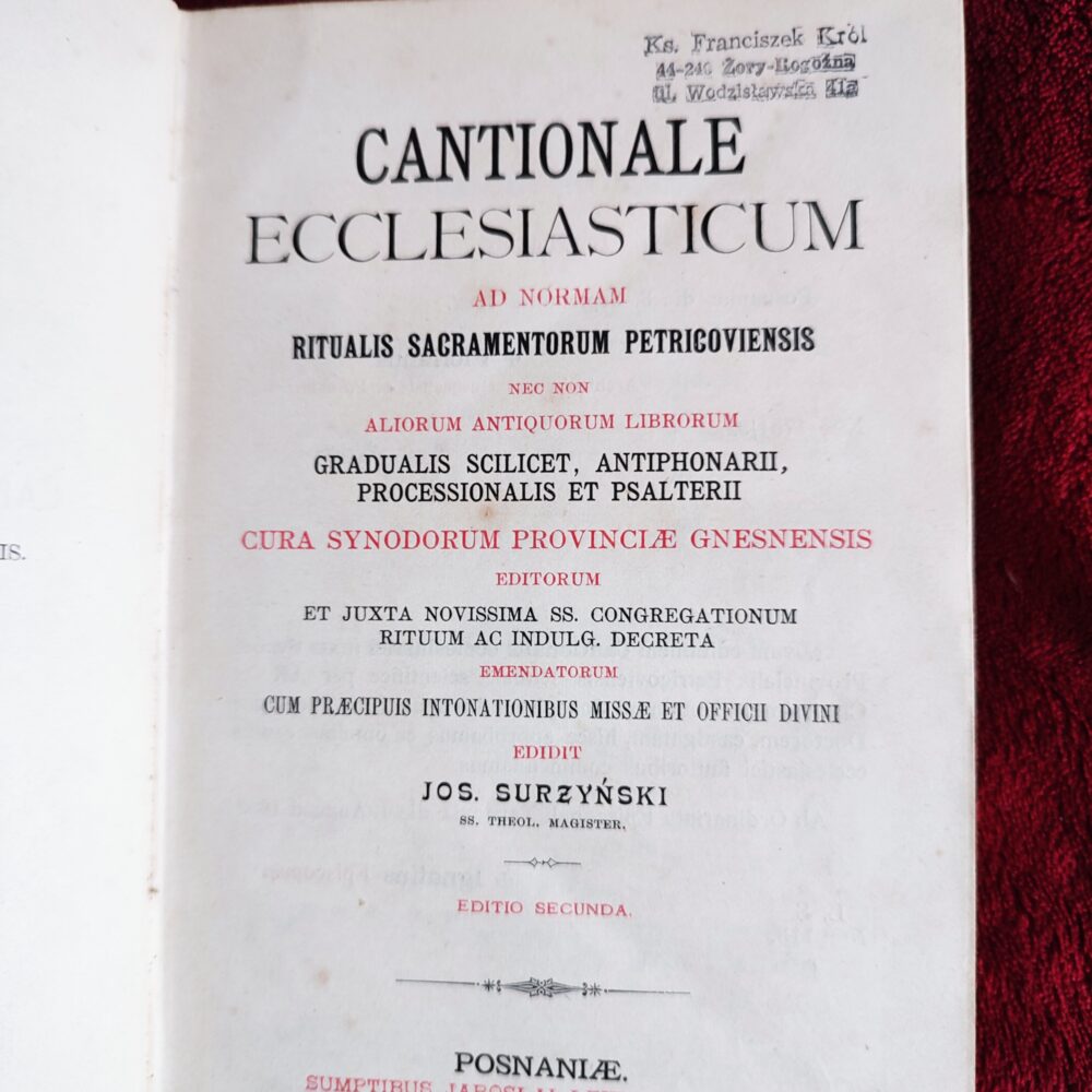"Cantionale Ecclesiasticum" (edycja poznańska) [1897]
