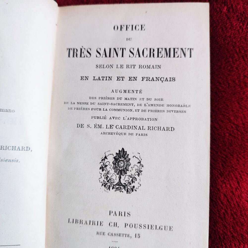 Officium de Sanctissimo Eucharistiae Sacramento [1894]