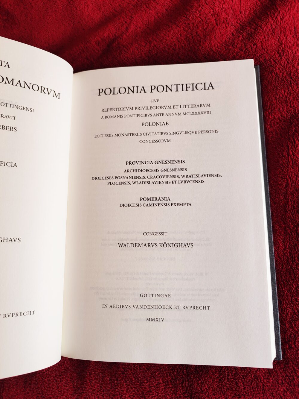Waldemarus Könighaus, "Regesta Pontificum Romanorum. Polonia Pontificia" [2014]