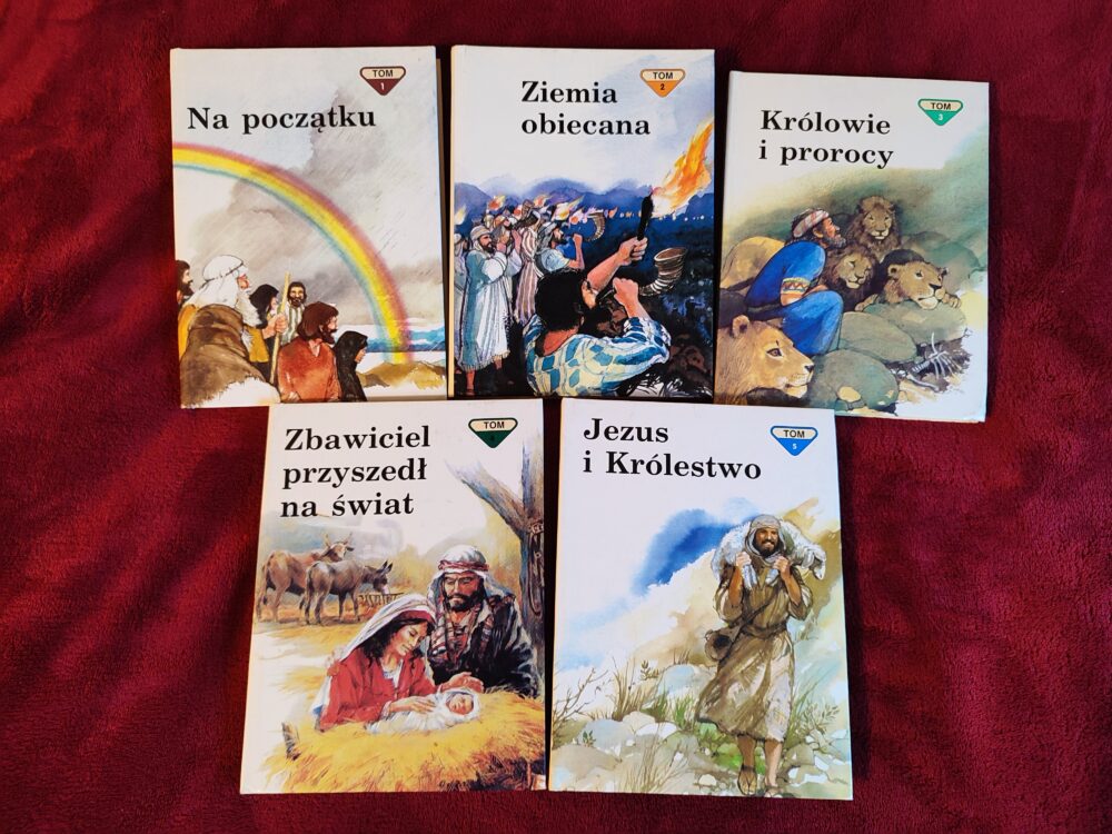 Penny Frank (tekst), Tony Morris (ilustracje), "Opowiadania biblijne dla najmłodszych" (5 t.) [1990]
