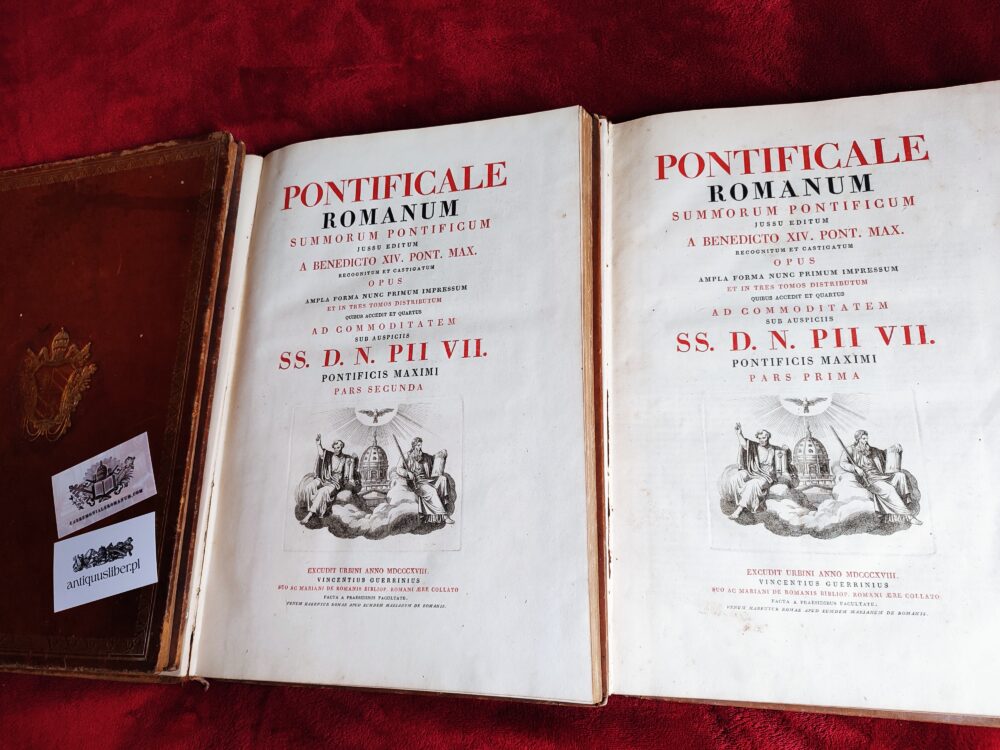 Pontificale Romanum (3 t.) (oprawa z herbem papieskim bł. Piusa IX) [1818] - obrazek 2