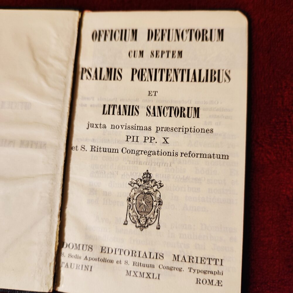 Officium Defunctorum cum Septem Psalmis Poenitentialibus et Litaniis Sanctorum [1941]