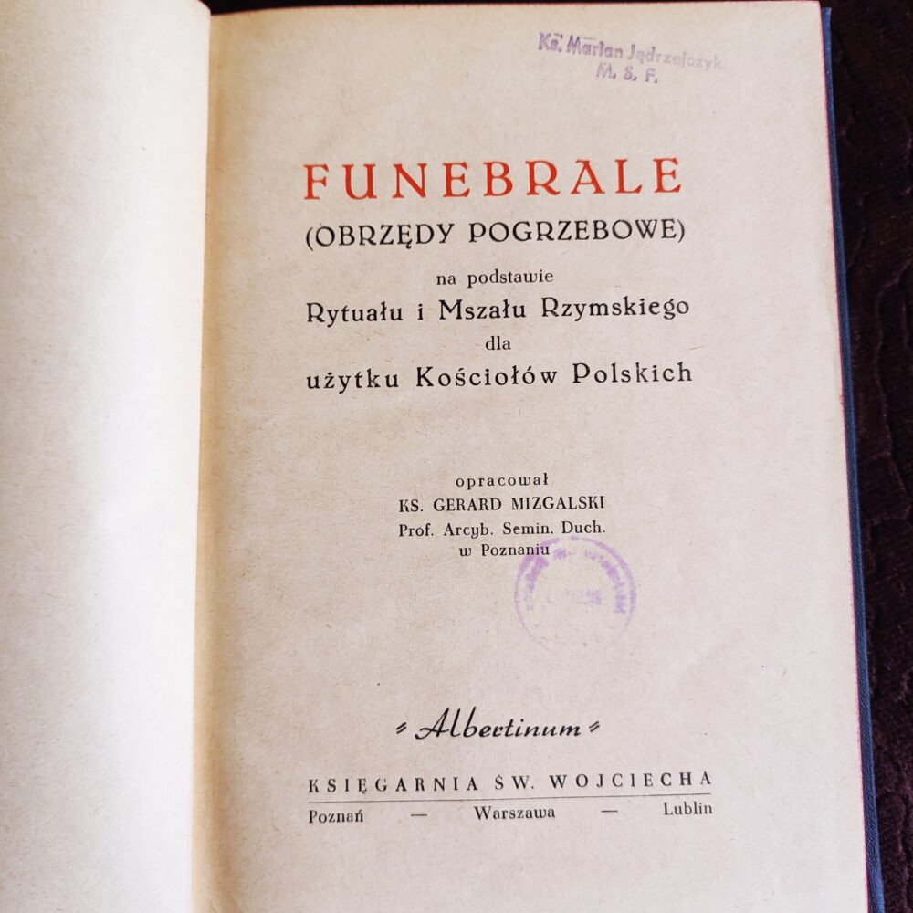 Ks. Dr. Wacław Gieburowski, "Funebrale" [1955] (2)