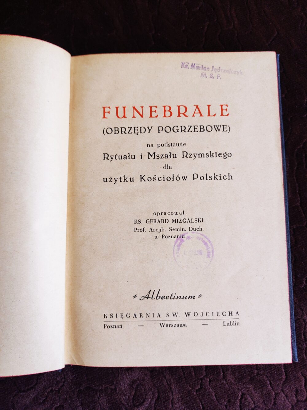 Ks. Dr. Wacław Gieburowski, "Funebrale" [1955] (2)