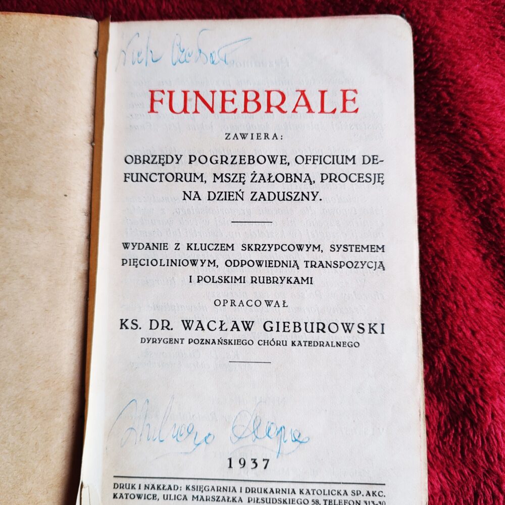 Ks. Dr. Wacław Gieburowski, "Funebrale" [1937]