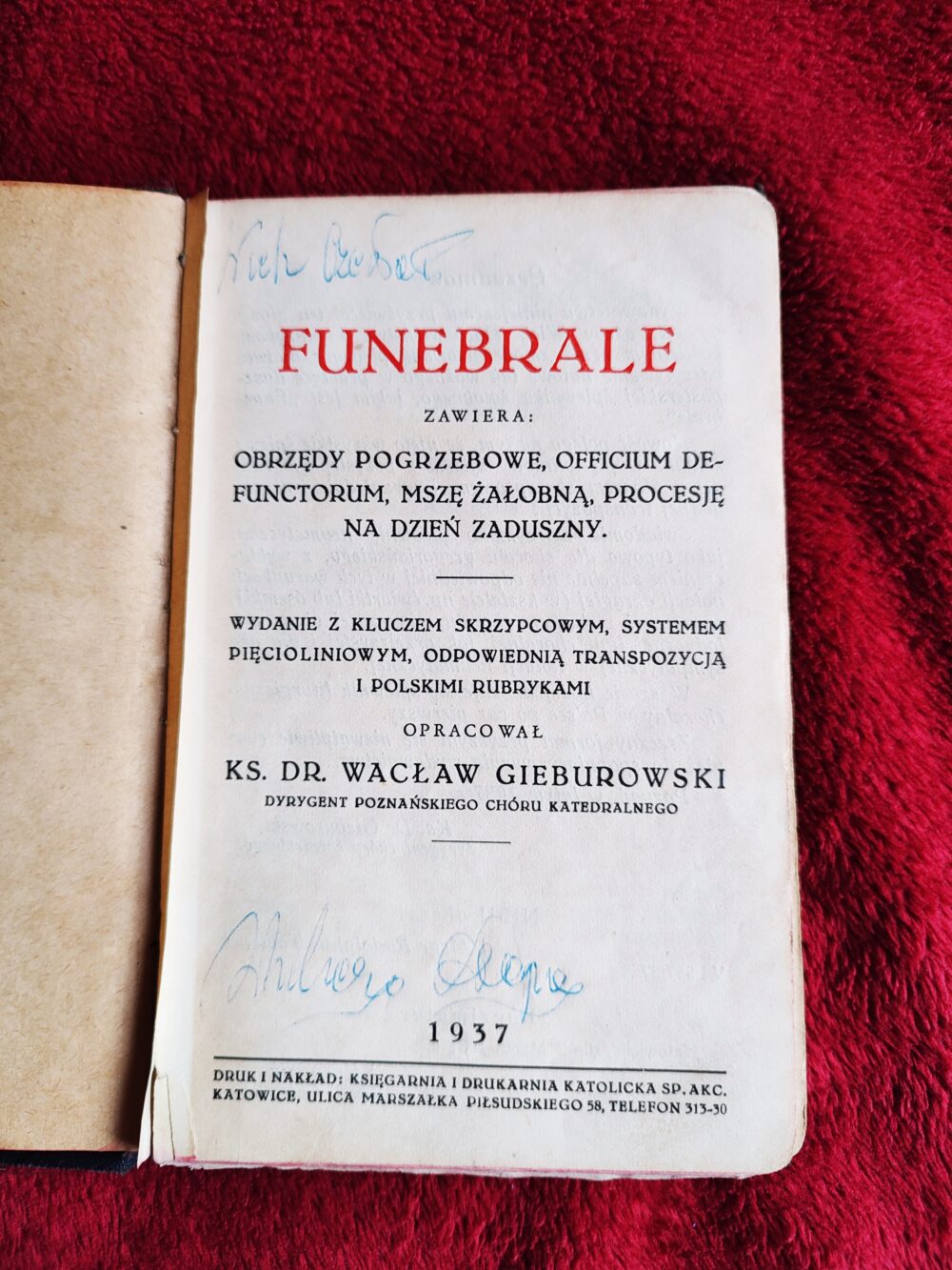 Ks. Dr. Wacław Gieburowski, "Funebrale" [1937]