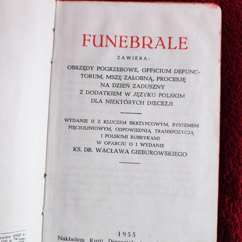 Ks. Dr. Wacław Gieburowski, "Funebrale" [1955]
