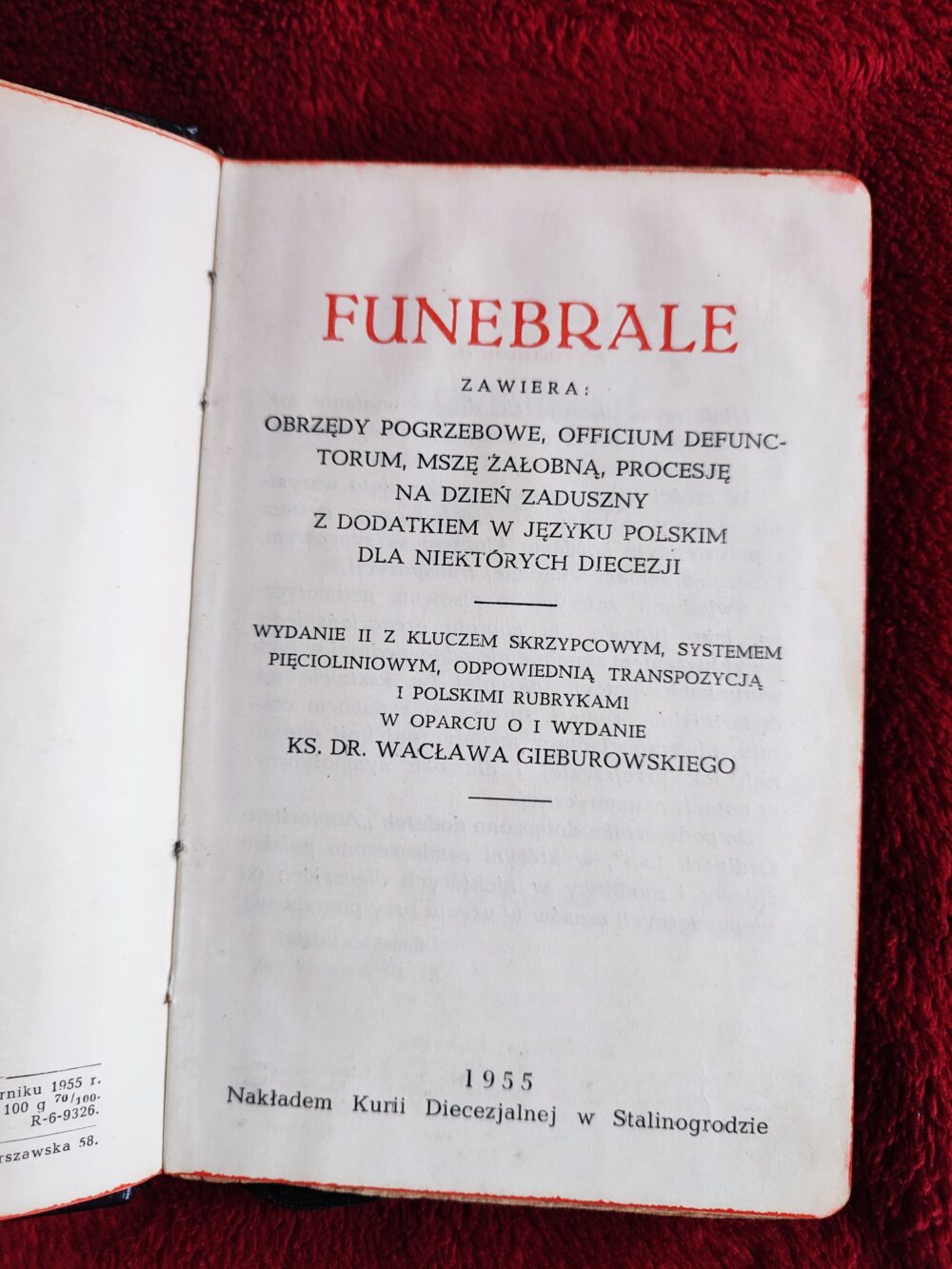 Ks. Dr. Wacław Gieburowski, "Funebrale" [1955]