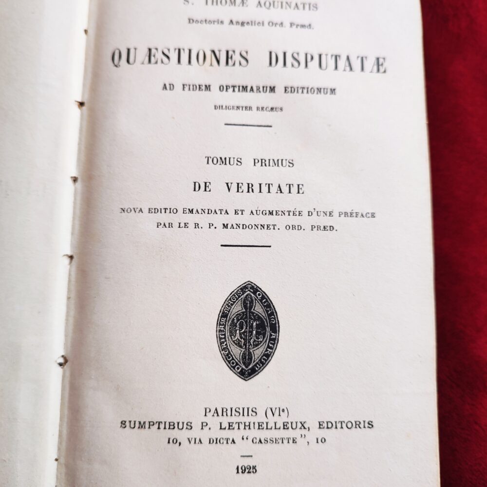 S. Thomae Aquinatis questio disputata De Veritate [1925]