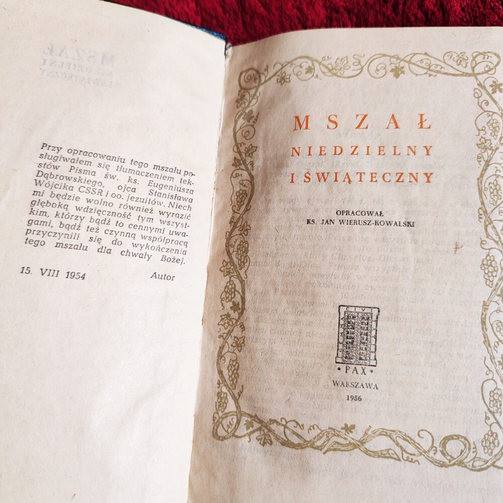 Ks. Jan Wierusz-Kowalski, "Mszał niedzielny i świąteczny" [1956]
