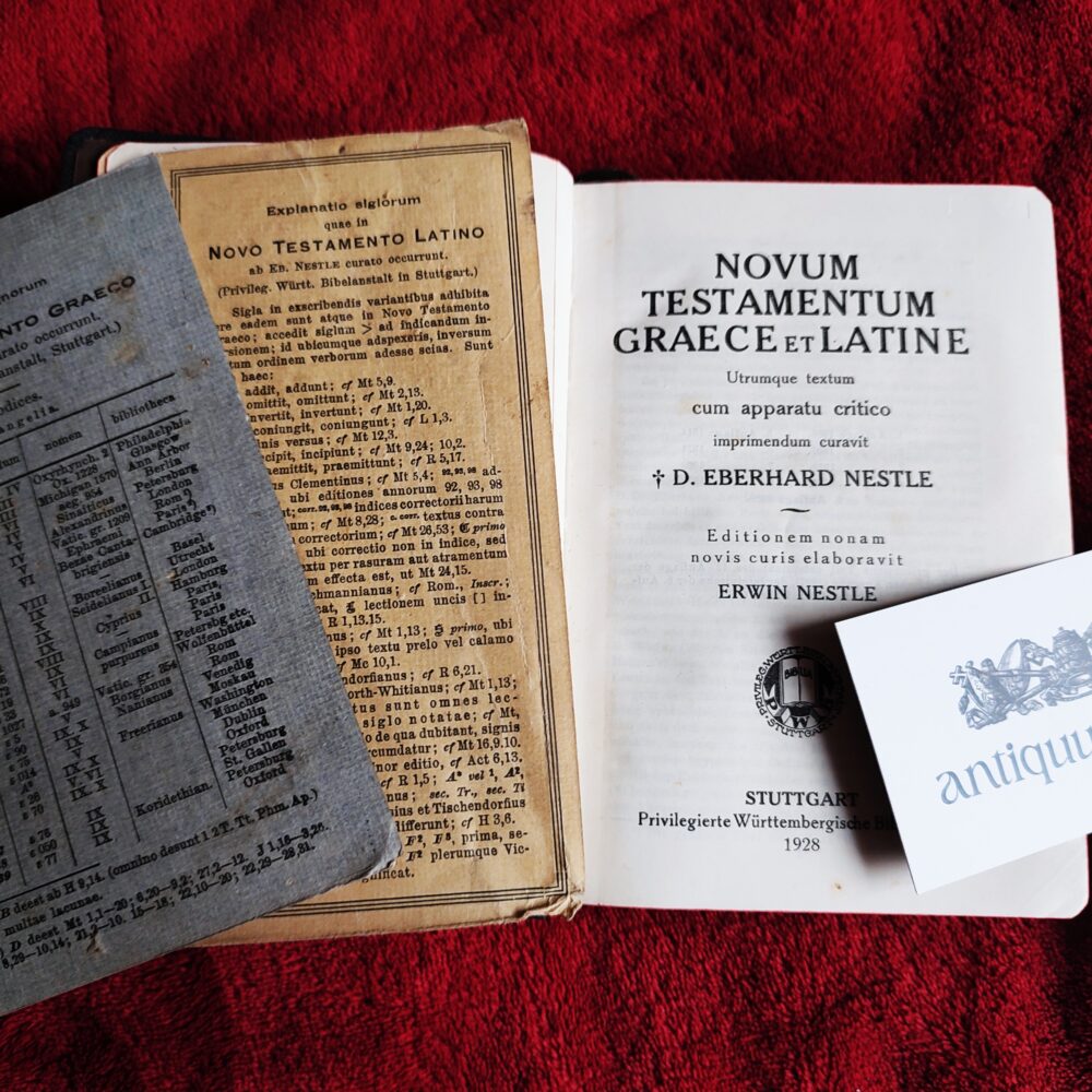 D. Eberhard Nestle, Erwin Nestle, "Novum Testamentum graece et latine" [1928]